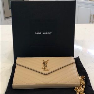 YSL Monogram Wallet on a chain